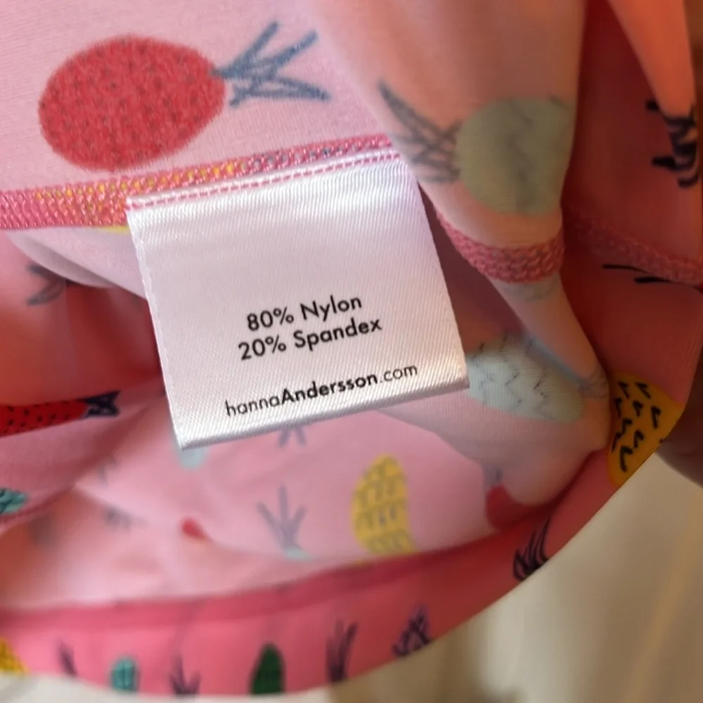 Hanna Andersson Pink Pineapple Zip Rashguard in size 160/14